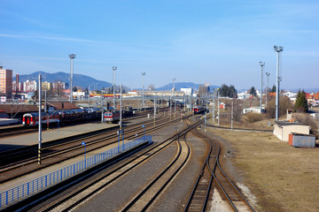 Fototapeta na wymiar Railway station in the city