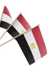 Fototapeta na wymiar Egypt small flags hanging, isolated on white background