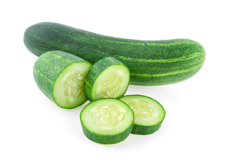 Fresh cucumber isolated on white background