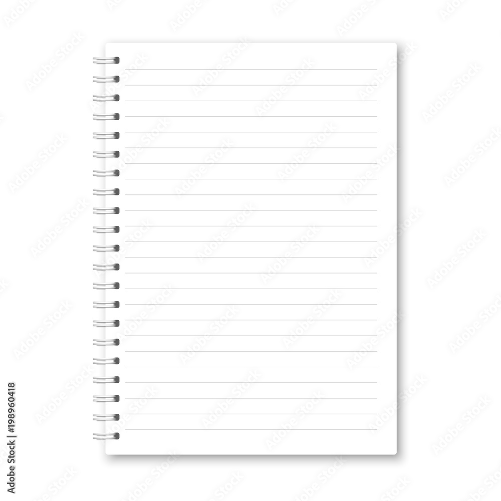 Aufkleber vector realistic opened notebook.
