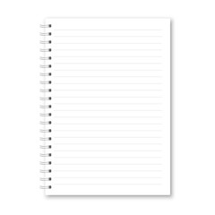 Vector realistic opened notebook.