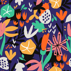Obraz na płótnie Canvas Bright floral vector background
