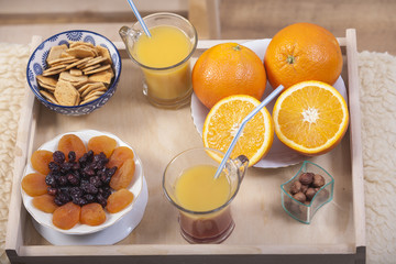 Healthy breakfast with fruits