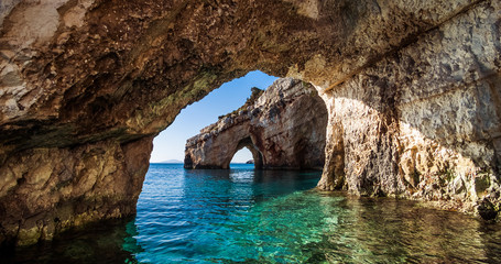 famous blue caves in agios nikolaos zakynthos
