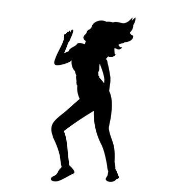 recommend clip art: vector, isolated silhouette girl dancing dance
