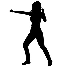 silhouette girl dancing