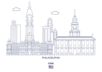 Obraz premium Philadelphia City Skyline, USA