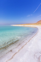 Jordan landscape. Shore of the Dead Sea.