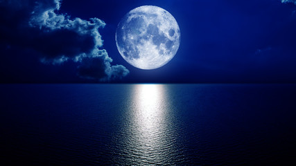 Naklejka na ściany i meble night sky with moon in the clouds 