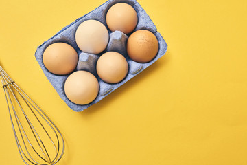 Fresh eggs over background