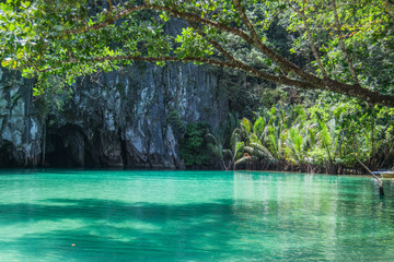 Beautiful lagoon, the beginning of the longest navigable underground river in the world. 
Puerto...