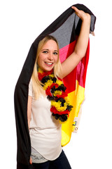 Junger Fußballfan jubelt