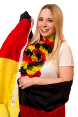 Junger Fußballfan jubelt