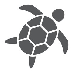 Sea turtle glyph icon, animal and underwater, aquatic sign vector graphics, a solid pattern on a white background, eps 10.