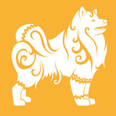 Yellow dog. Happy Chinese new year 2017. Vector