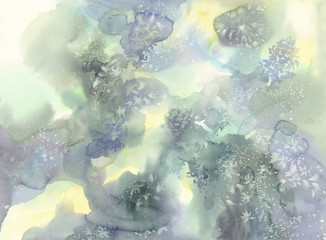 white hyacinth flower abstract watercolor background