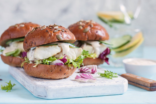 White Fish Fillet Sandwich With Tartar Sauce