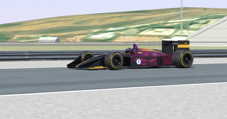 Racing Car Racing - High Quality 3D Rendering