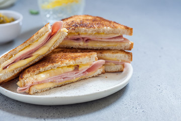 grilled ham and cheese sandwiches