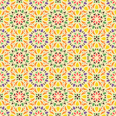 Vector Abstract multicolor Seamless Pattern. Vintage Geometric East Ornament Pattern. Islamic, Arabic, Indian, Bohemian, Gypsy, Persian. Boho Style.