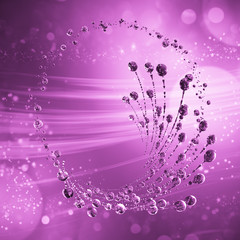 3D detailed illustration of a drop of water pink color.