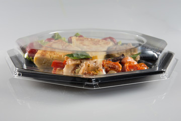 take away delicious spanish Tortilla in skillet traditional spain cuisine