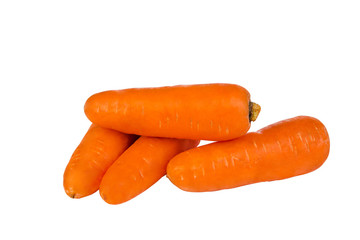 Fresh carrots isolated on white background