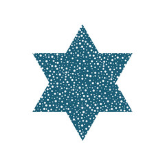 Israel Independence Day holiday flat design icon star of david shape with dots pattern