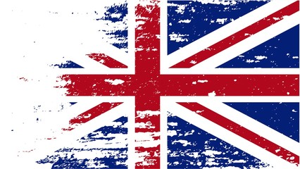 Flag of the Great Britain. Grunge illustration of a British flag.Vector illustration. © tsinik