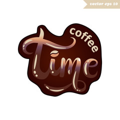 brown color coffee lettering