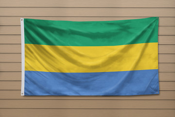 Gabon Flag hanging on a wall