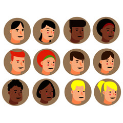 set of vector avatars, international, friendship