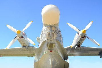 Nose of a white large plane