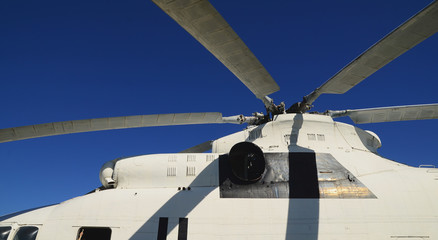 Photo of the upper part of the plane with a propeller