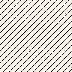 Hand drawn lines seamless grungy pattern. Abstract geometric repeating texture in black and white.