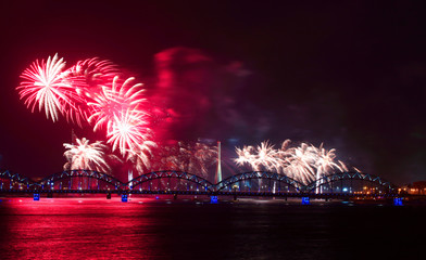 salute in riga night skies