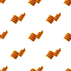 Seamless pattern with waving flag. Catalonia flag. Vector illustration.