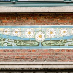 Orange Brick Wall in Brussels, Belgium