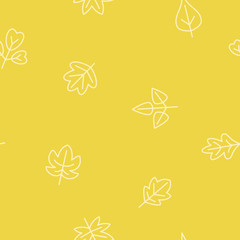 Obraz premium Seamless background with vector leaves for your design