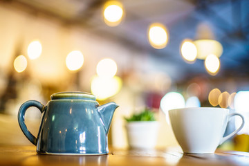 Red Fruit Tea on wood table with bokeh 