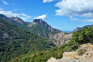 Naklejka na ściany i meble Corsica-view from the road by Porto