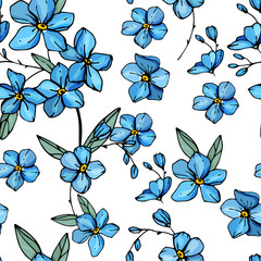 Seamless pattern with floral ornament. Endless texture for season design