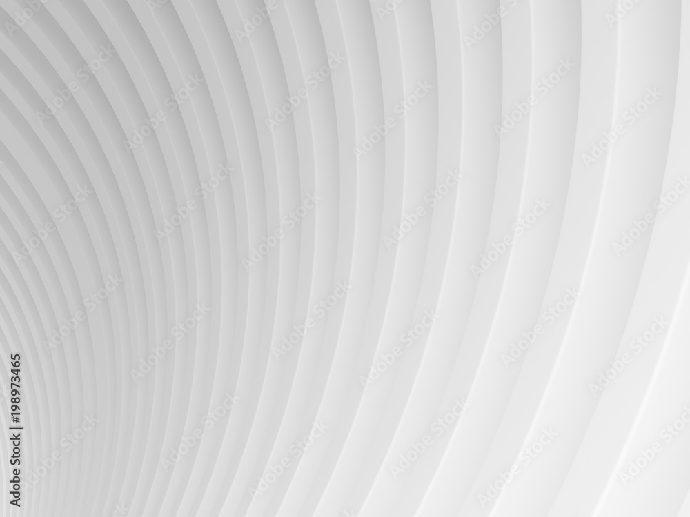 Poster Abstract of white curved architectural pattern background,Concept of future modern facade design on architecture,3d rendering	