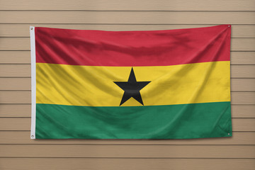 Ghana Flag hanging on a wall