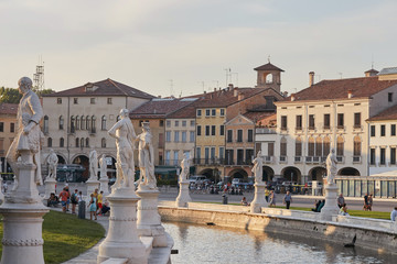 Padova, Italy - August 24, 2017: Plaza de Prato della Valle in Padua.