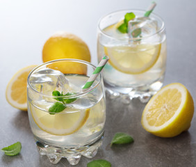 two glasses of lemonade