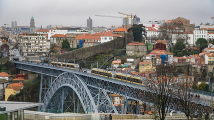 Porto, Portugal, circa 2018: Ponte Luis I of Porto. The bridge was constructed by the engineer Th ophile Seyrig between 1881 and 1886. He was a disciple of Gustave Eiffel.