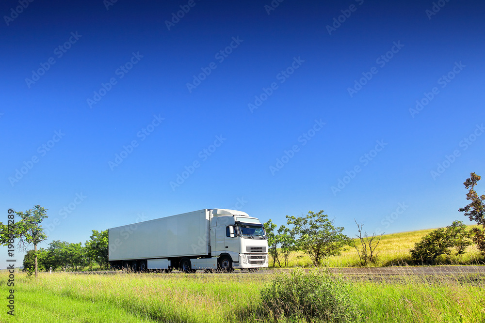 Wall mural Truck transportation on the road 