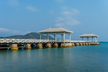 Old wooden pier of Si Chang island