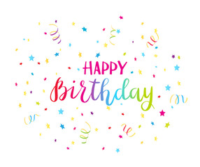 Colorful text Happy Birthday